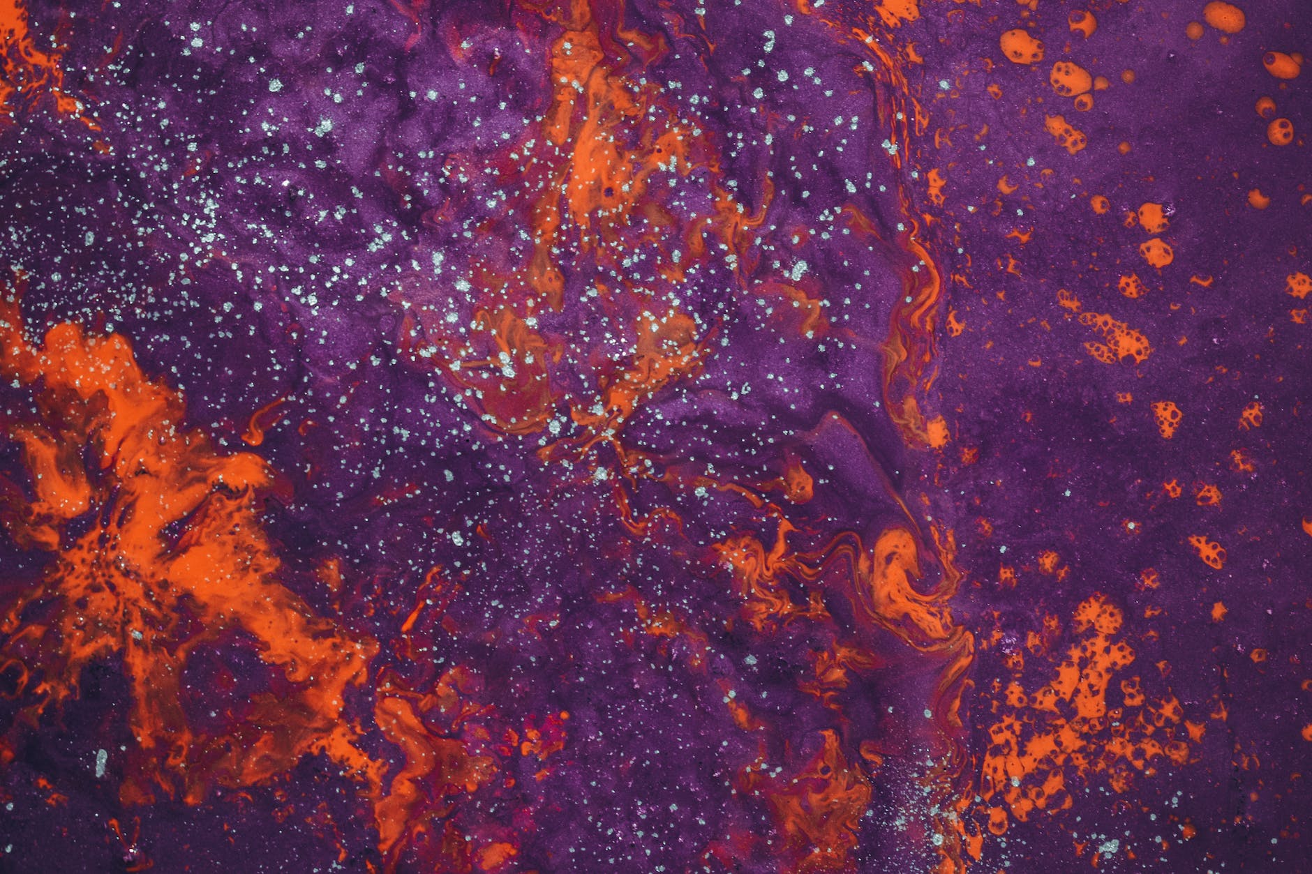 abstract acrylic painting made with pouring technique